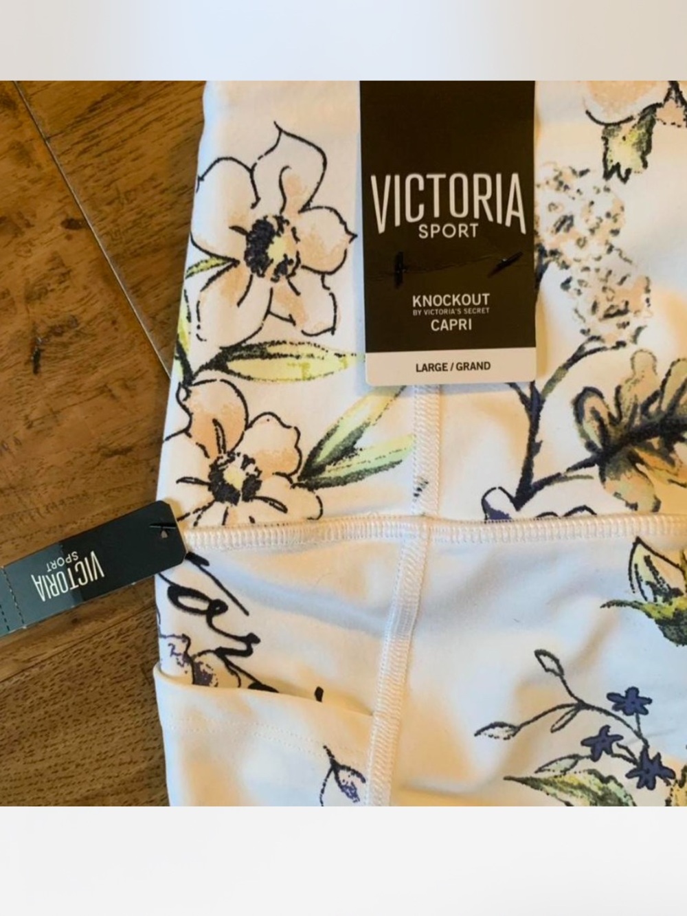 Victoria's Secret White Floral Capri Athletic Shorts